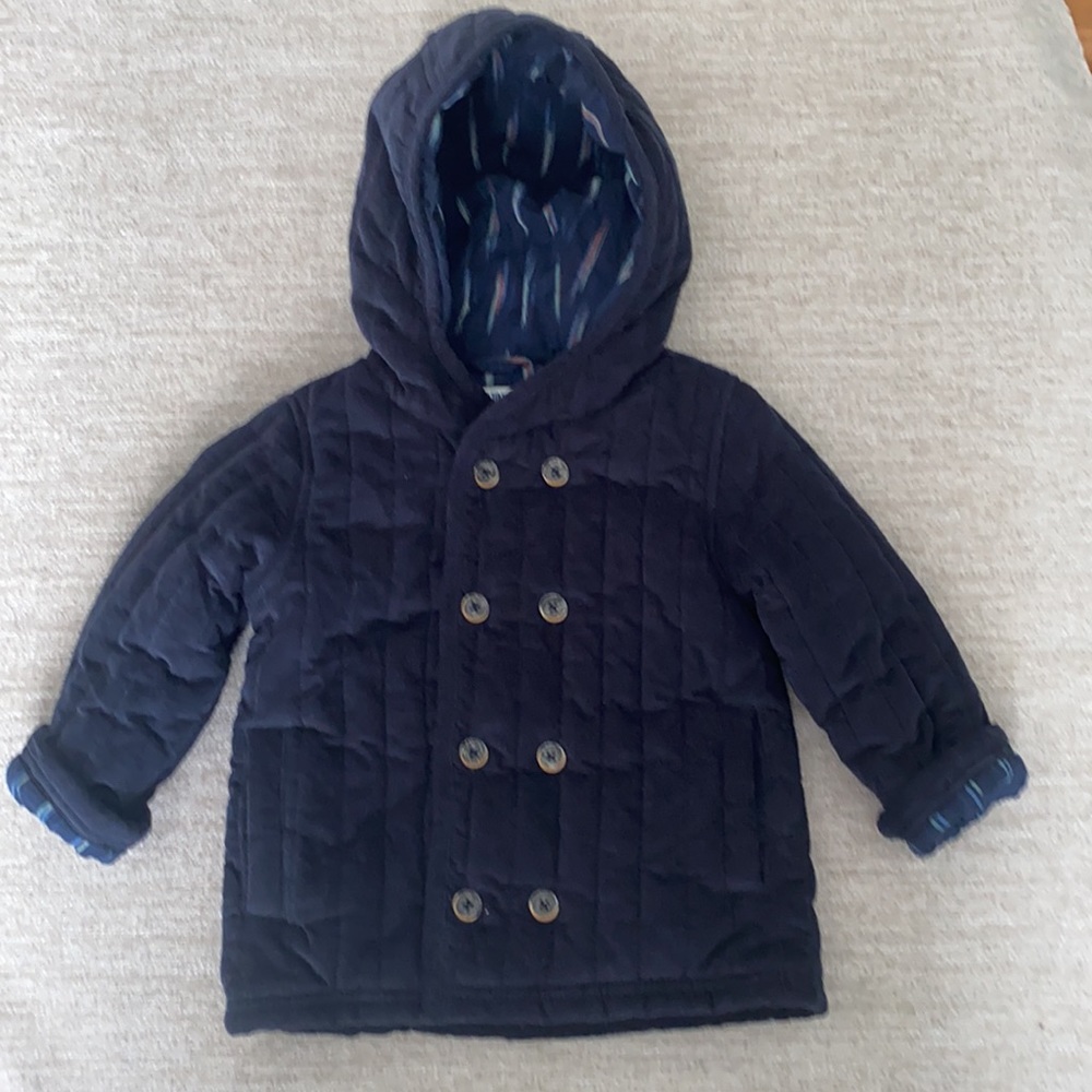 Genuine Kids from Oshkosh navy blue quilted soft corduroy jacket. Size 2T EUC.